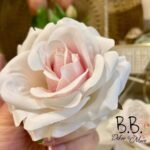 Seidenblume Rose weiß-rosa-2