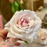 Seidenblume Rose weiß-rosa-3