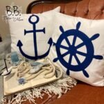 Kissenbezug Sommer mit Segelschiff oder Schiffslenkrad