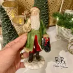 Weihnachtsmann grün Dekofigur